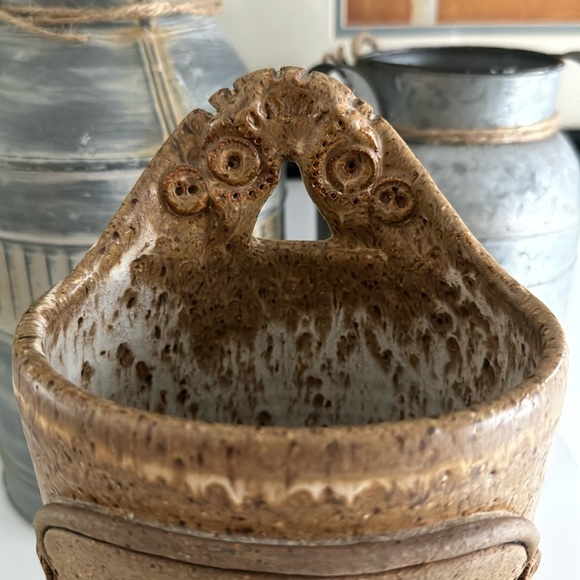 Artisan Pottery Wall Sconce Crock - Picture 2 of 6